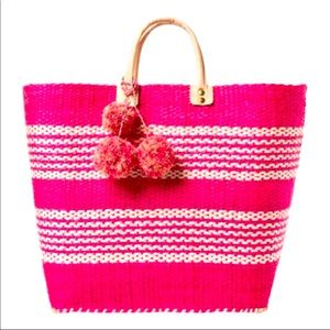 Mar Y Sol pink straw tote bag/ purse NWT- Anthropology